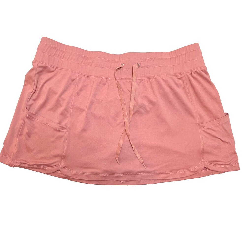 Enlighten Shorts Skort Womens XL Smokey Peach 2-Pocket Elastic Tie Waist